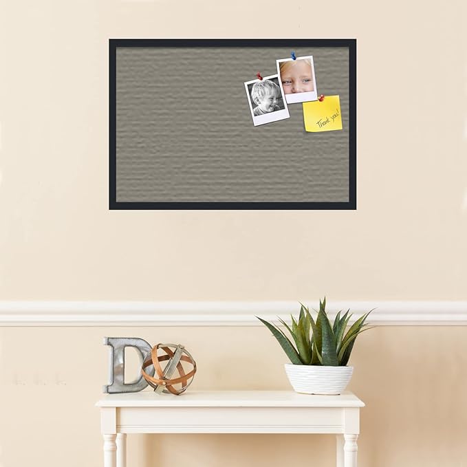 PinPix 30x20 Inch Cork Bulletin Board. This Decorative Framed Pin Board Comes with Pewter Design and a Satin Black Frame. Ideal for Home Office Decor or Message Board (PinPix-1812)-DeskLoop Office