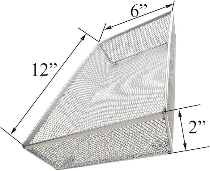 HAHIYO Stackable Mesh Tray Cup 12 x 6 x 2 inches Sturdy Container for Desk Drawer Organizer Collection for Home Office School kitchen Soft Foam Feet No Sharp Edges 1 Pack Silver-DeskLoop Office