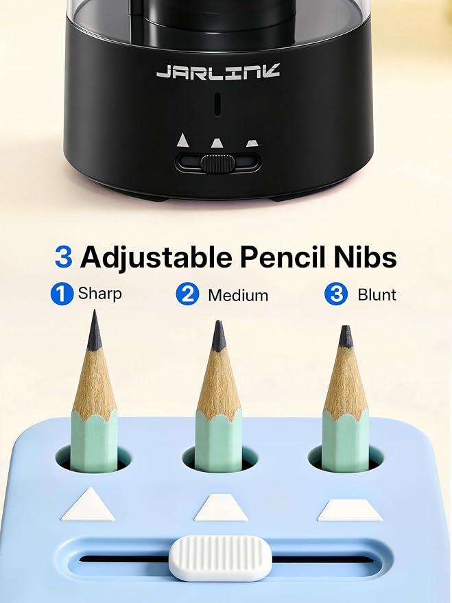JARLINK Electric Pencil Sharpener, Fully Automatic Rechargeable Pencil Sharpener - Image 4