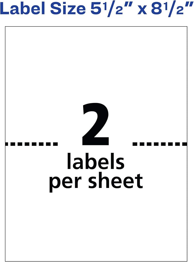 Avery Half-Sheet Printable Shipping Labels, 5.5" x 8.5" Customizable Stickers - Image 4