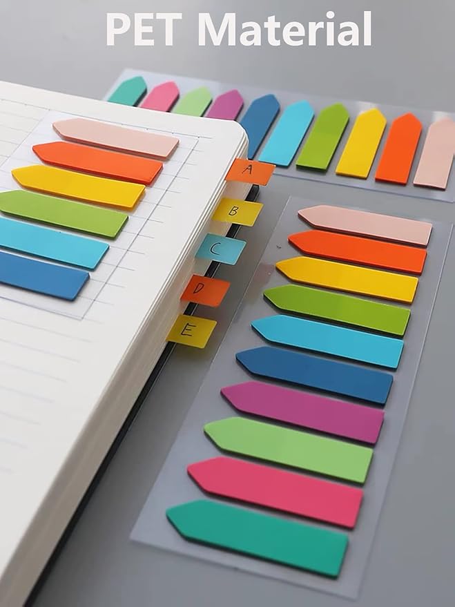 ELII 2400Pcs Sticky Tabs for Annotating Books,Morandi Book Tabs for Binders,Page Markers Clear Writable and Repositionable Book Flags Strip Index Tabs (morandi-2400pcs New)-DeskLoop Office