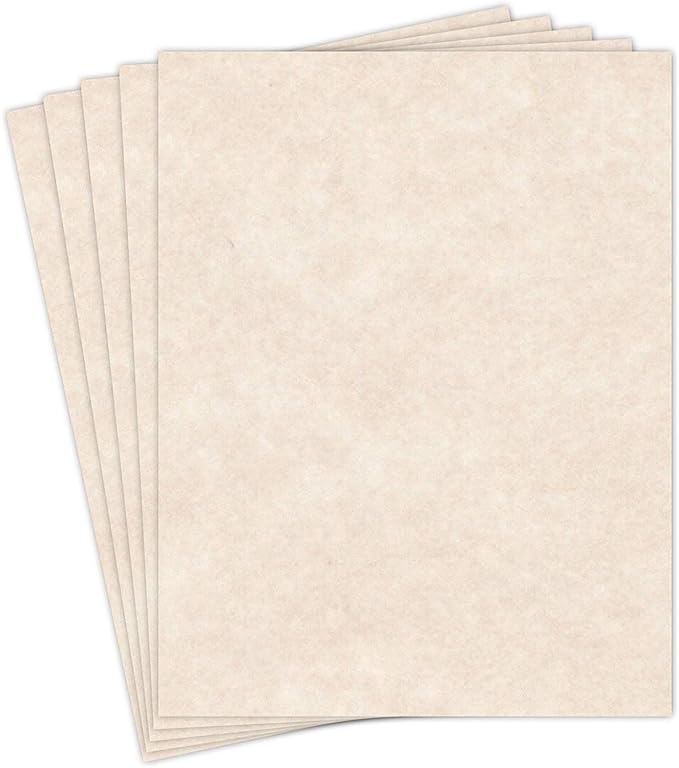 Natural Cream Stationery Parchment Recycled Paper | 65Lb Cover Cardstock | 8.5” x 11” Inches | 50 Sheets Per Pack-DeskLoop Office