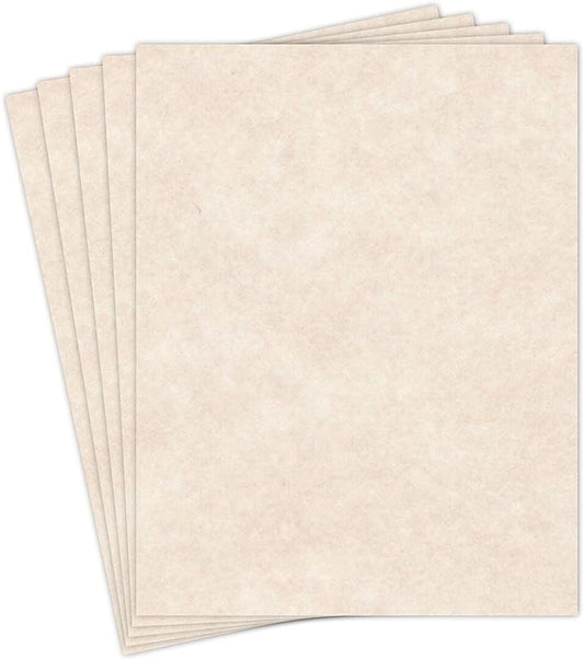 Natural Cream Stationery Parchment Recycled Paper | 65Lb Cover Cardstock | 8.5” x 11” Inches | 50 Sheets Per Pack-DeskLoop Office