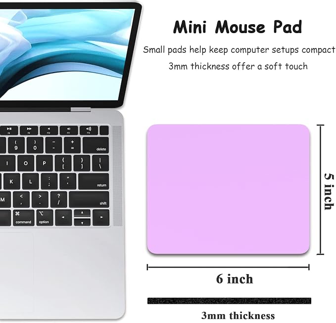 Dapesuom Small Mouse Pad, 5 x 6 Inch Thick Rubber Premium-Textured Non-Slip - Image 2