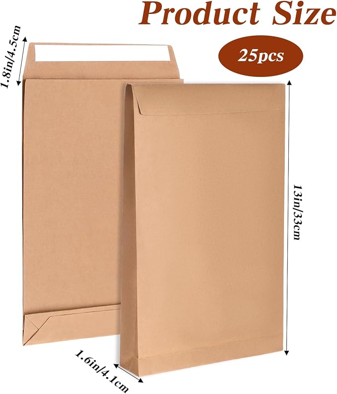 9.4"x13.2" Catalog Envelopes, 25 Pack, Document Envelopes - Image 2
