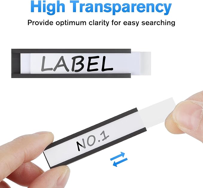 MaxGear 100 Pack C Channel Magnetic Label Holders, 0.5 x 2 | Magnetic Labels - Image 3