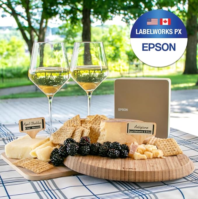 Epson LABELWORKS 218BMBEPX Genuine PET (Polyester) Tape Cartridge - Black on Matte Beige Designer Craft Label Maker Tape - 3/4" (18MM) Wide, 26'-DeskLoop Office