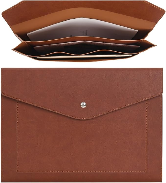 Wason Expanding A4 Document File PU Leather Envelope Case Holder-Large Size by WASON