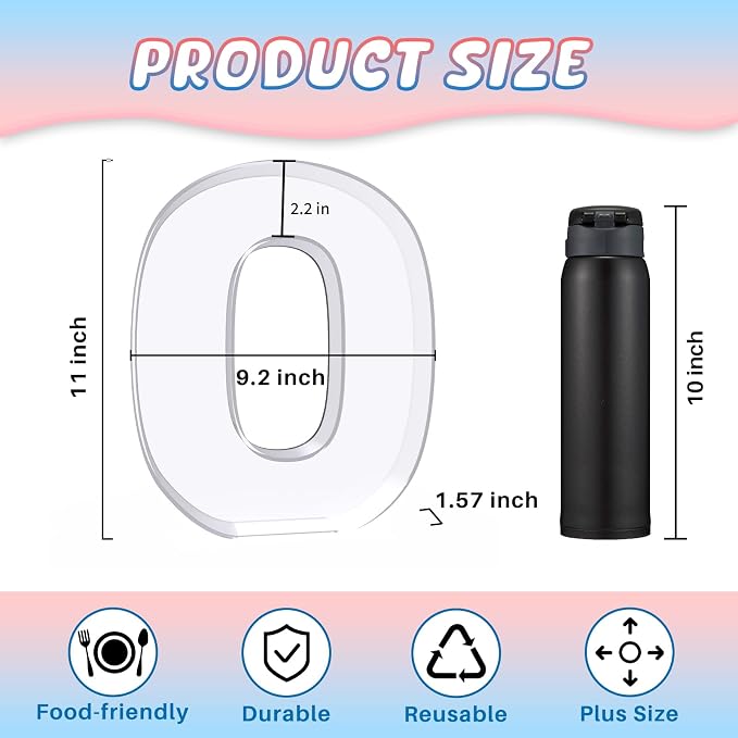11" Acrylic Number Charcuterie Board Box, Reusable Fillable Number Cake Candy - Image 2