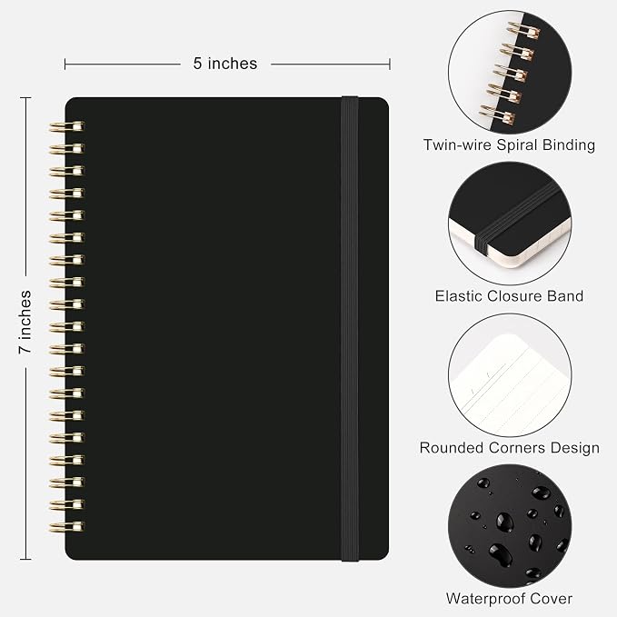 RETTACY Spiral College Ruled Notebook, 140 Pages per Pack, B6 Small Pocket Size - Image 6