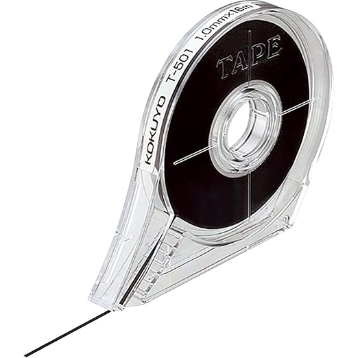 KOKUYO Black Pinstripe Whiteboard Tape, Width 1/24 Inch, Length 52 Ft, by KokuyoUS