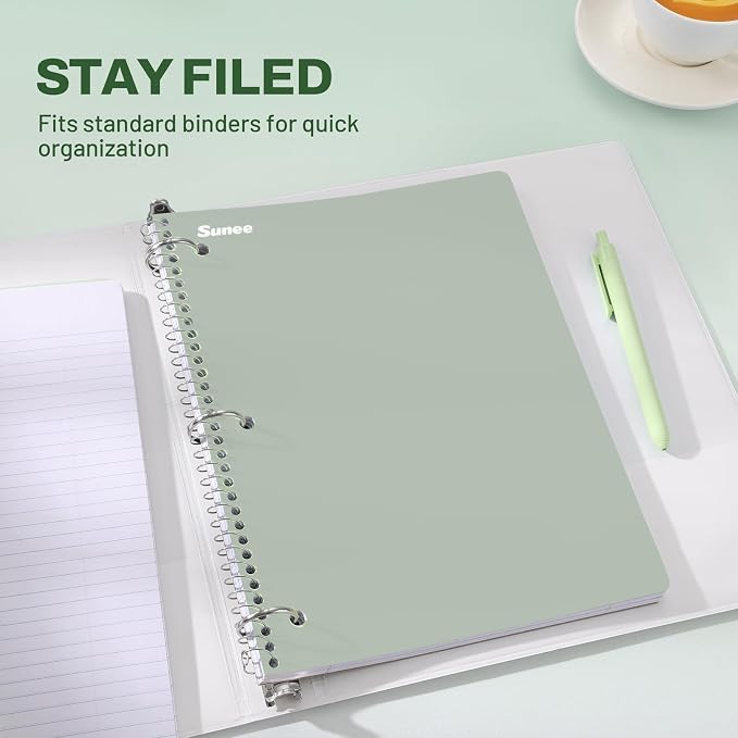 SUNEE Spiral Notebooks, 3 Pack, College Ruled Paper, 70 Sheets per Notebook - Image 3