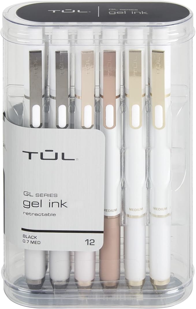 TUL® GL Series Retractable Gel Pens, Medium Point, 0.7 mm, Pearl White Barrel by TUL
