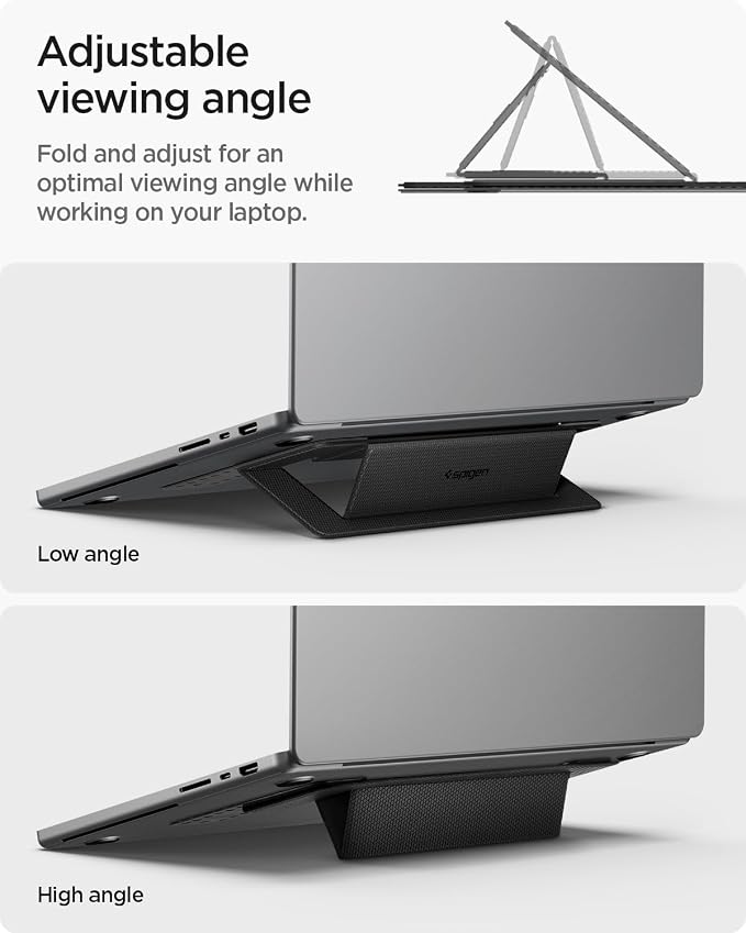 Spigen Slim Fold Laptop Stand Foldable Portable Ergonomic Angle Lift Anti-Slip - Image 5