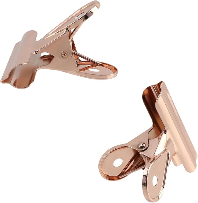 Xiaoyztan Mini Clips, 65mm Wide Rose Gold Bulldog Clips Paper Clip Binder Bull - Image 4