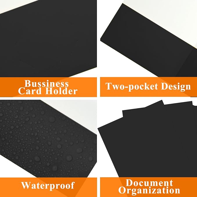 pmybupo 50Pcs Black Two-Pocket Heavyweight File Folder, Letter Size, Paper File - Image 3