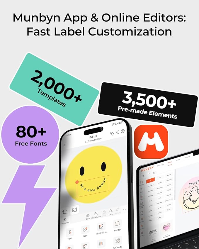 MUNBYN Bluetooth Thermal Label Printer RealWriter RW402B, 4x6 Shipping Label Printer for Small Business, Compatible with Android, iPhone and Windows, Mac, Chromebook, Ebay, USPS, FedEx, Shopify-DeskLoop Office