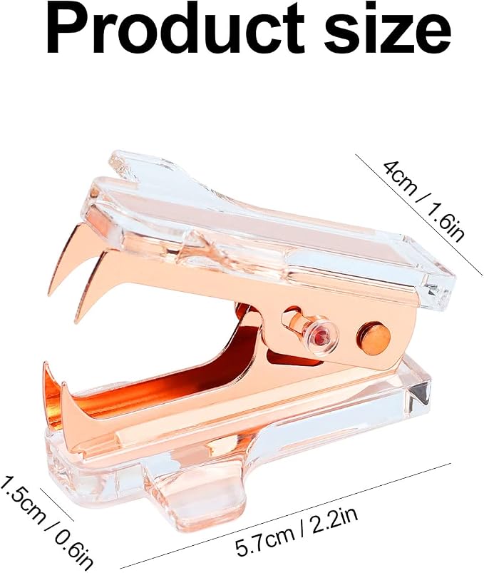 Buqoo Acrylic Clear Light Pink Heavy Duty Staple Remover Tool Pinch Jaw Style - Image 7