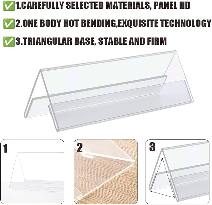 4 PACK Name Plate Holders Acrylic - Image 3