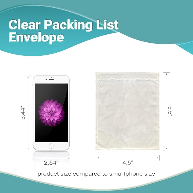 APQ Clear Top Loading Packing List Envelopes, 4.5 x 5.5 Inches. 1000 Pack - Image 3