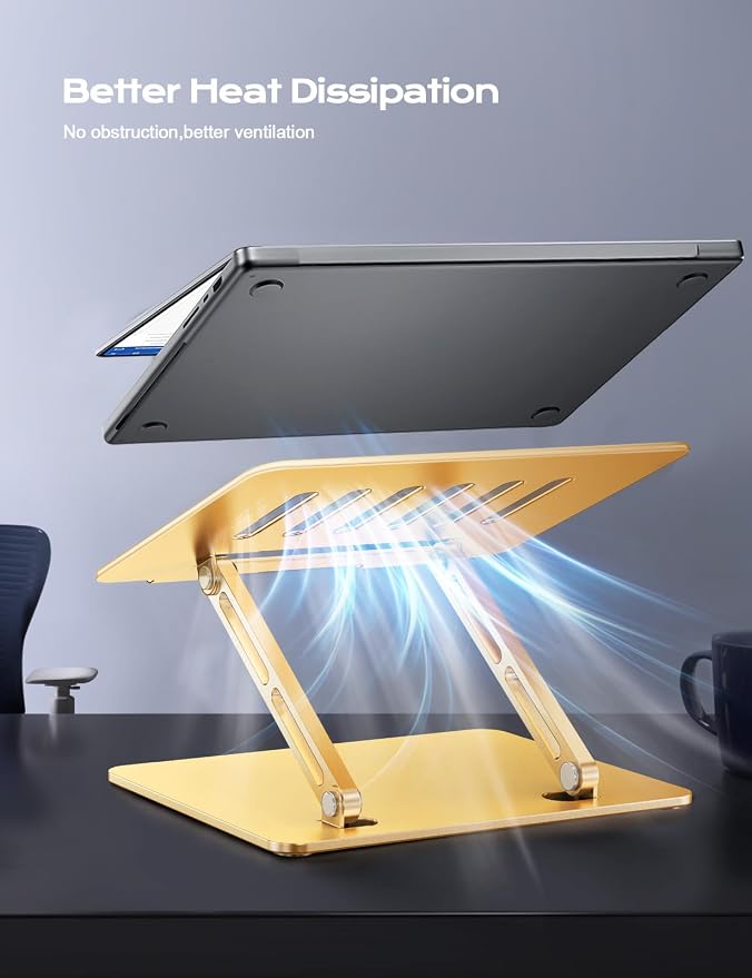 LOXP Aluminum Laptop Stand, Portable Laptop Riser, Adjustable Laptop Stand - Image 4