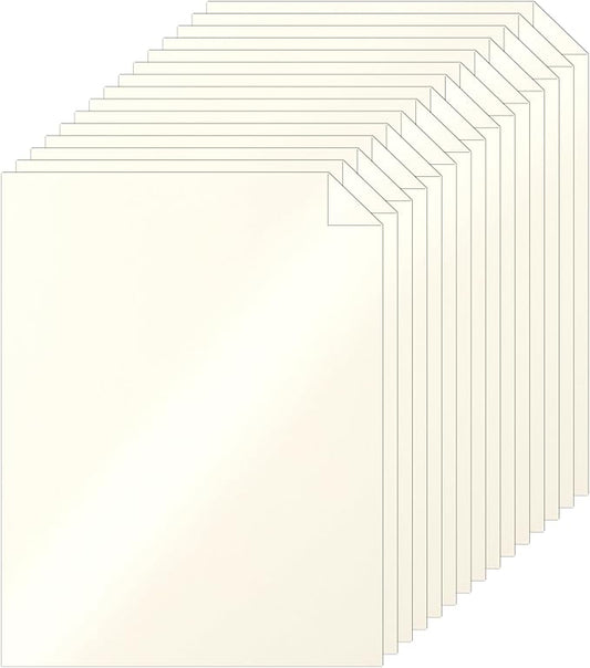 Silunkia 100 Sheets Cream Shimmer Cardstock 8.5 x 11 Ivory Paper, 200gsm/75lb by Silunkia