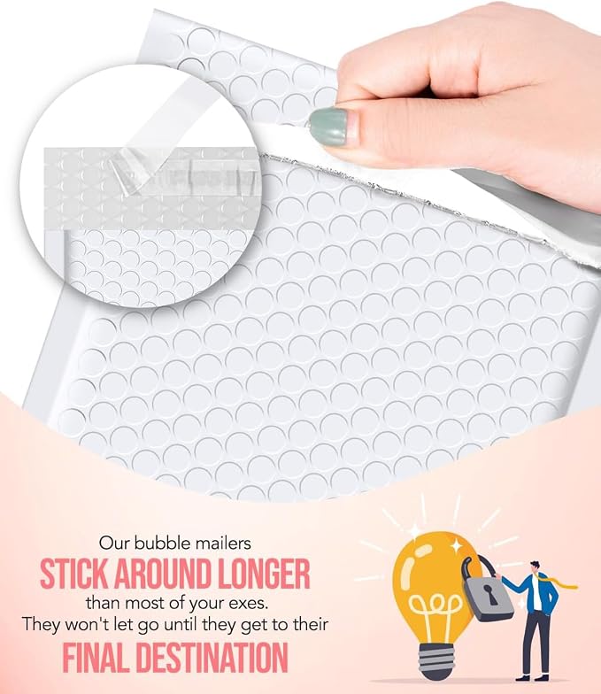 GSSUSA White Bubble Mailers 6x10 Small Padded Envelopes 1000 Pack, Strong - Image 5