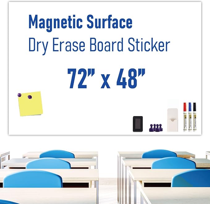 Large Magnetic Whiteboard for Wall by HeatPomelo
