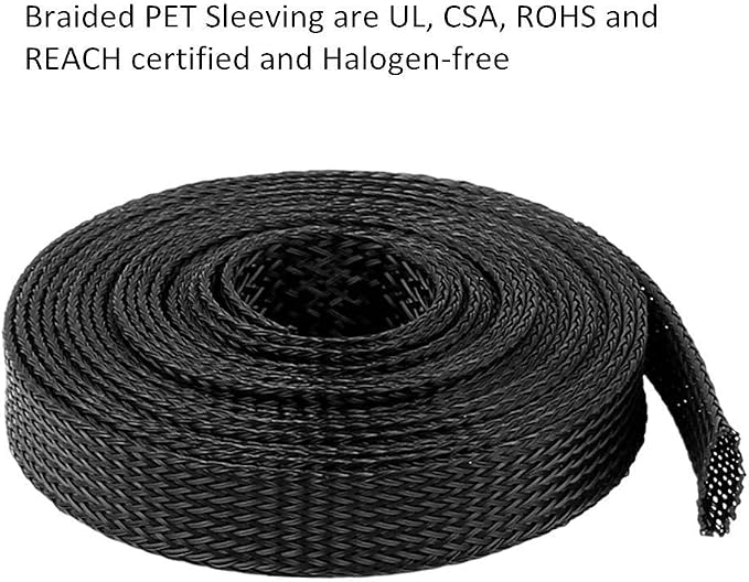 25ft - 3/4 Inch Cable Management Sleeve Protector, Wire Loom PET Expandable - Image 2