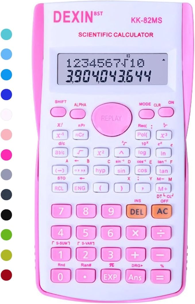 Scientific Calculators Desktop, Scientific Calculators for Students, Scientific Calculator 240 Functions 2 Line 10+2 Digits, Desk Math Calculator for School (Pink and White)-DeskLoop Office