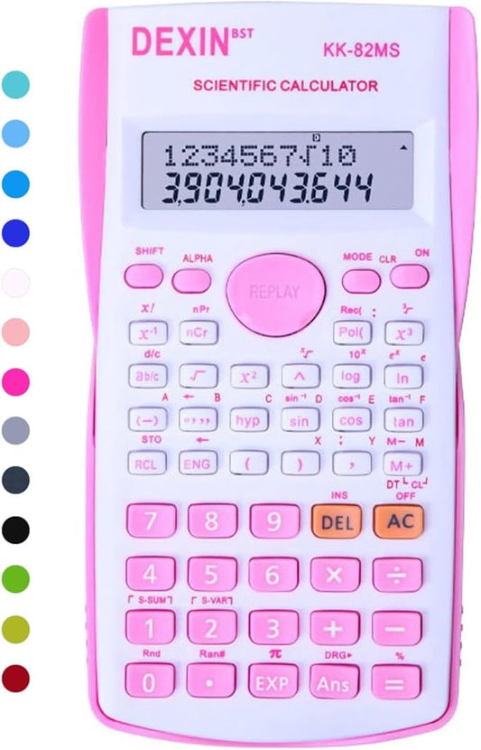 Scientific Calculators Desktop, Scientific Calculators for Students, Scientific Calculator 240 Functions 2 Line 10+2 Digits, Desk Math Calculator for School (Pink and White)-DeskLoop Office