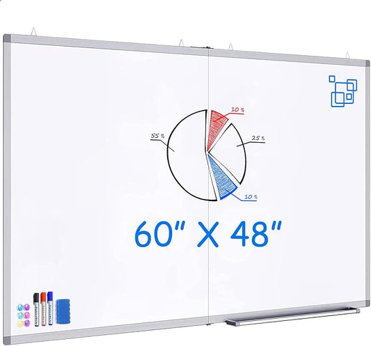 White Board Dry Erase 60x48, Large Magnetic Whiteboard Maxtek Dry Erase Boards by Maxtek