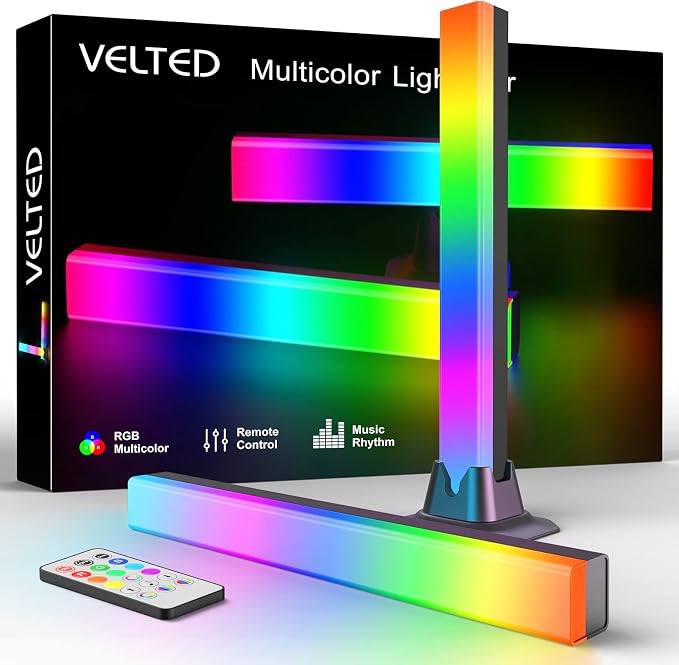 velted RGB Light Bar, Music Sync RGB IC LED Lights Bars, USB Powered Ambient by velted