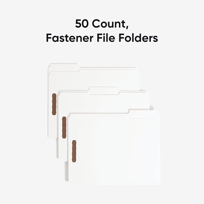 Smead Fastener File Folders, Reinforced 1/3-Cut Tabs, 2 Fasteners, Letter Size - Image 3