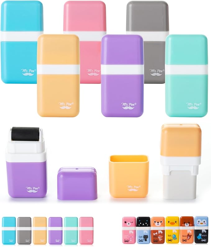 Mr. Pen- Eraser with Cover and Roller, 6 Pack, Pastel Colors | Cute Erasers by MrPen