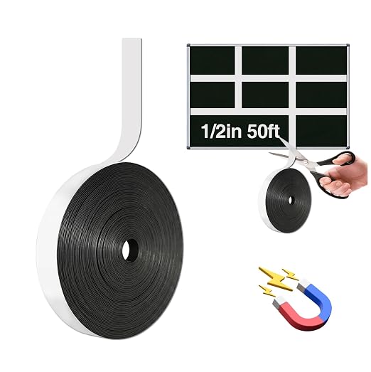 CHUNNIAO 0.5" x50' White Magnetic Tape Roll by CHUNNIAOUSMARKET