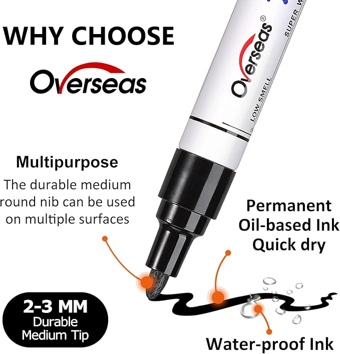 Overseas Metallic Silver Paint Marker Pens - Image 2