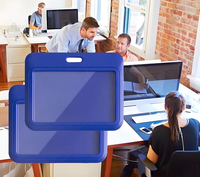 15 Pack Sliding ID Badge Holder Horizontal Hard Plastic Card Case Protector - Image 5