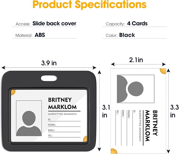 Horizontal Sliding ID Badge Holder - Image 2