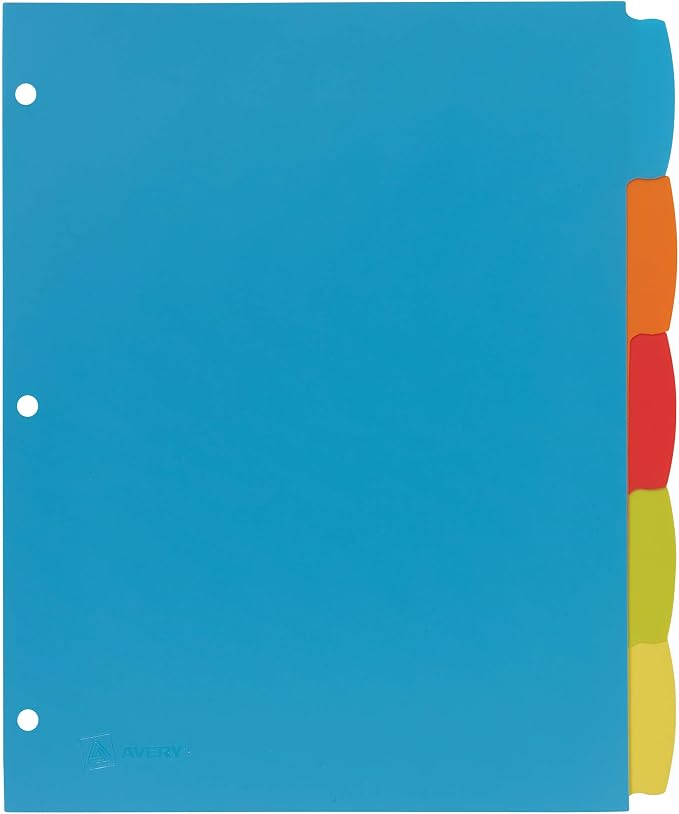 Avery Big Tab Write & Erase Durable Plastic Dividers, 5-Tab Set, 3 Sets - Image 4