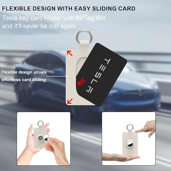 Tesla Key Card Holder with AirTag Slot, AirTag Card Key Holder - Image 5