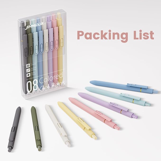 Colored Gel Pens, 0.7mm Retractable, 8 Pack Morandi Style | Quick-Dry No Smudge - Image 8