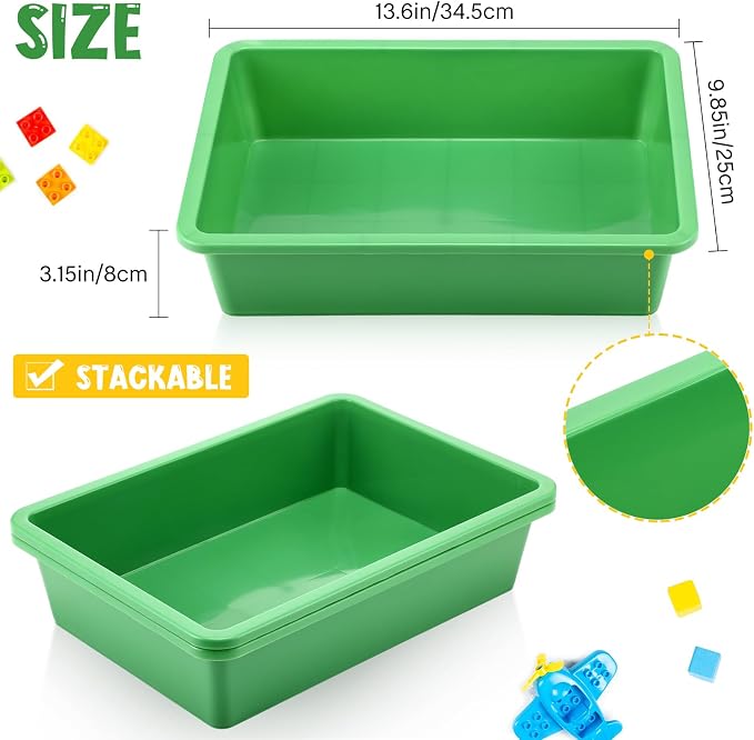 Hoteam 10 Pcs Flat Storage Organizer Tray Bin Paper Tray - Image 3