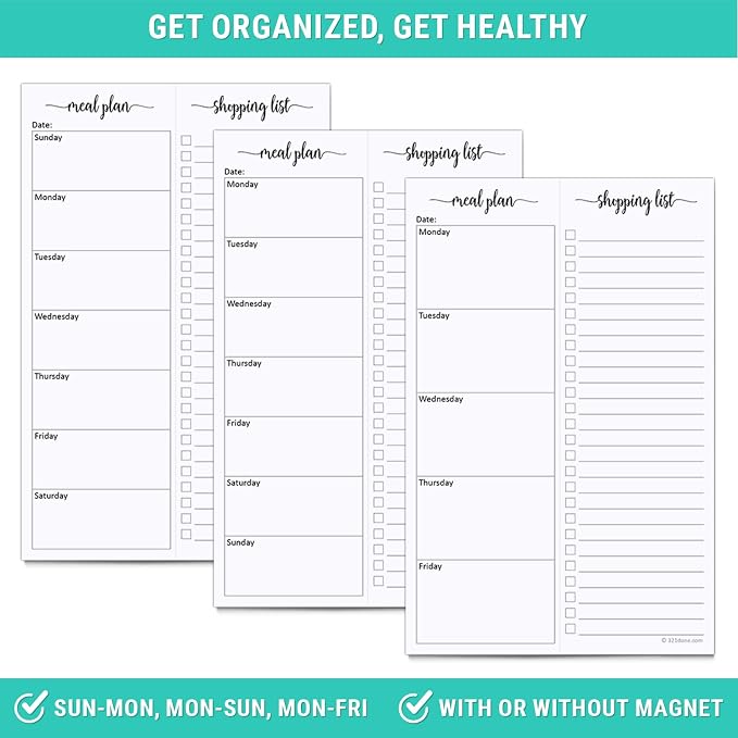321Done Magnetic Meal Planning Pad, Meal Plan Grocery List Combo, Made in USA - Image 5