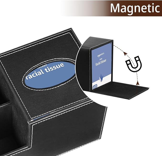 PU Leather Square Tissue Box Cover - Image 4