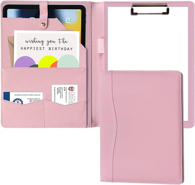 Portfolio Folder Padfolio with A4 Clipboard, PU Leather Portfolio Clipboard by Hehyxade