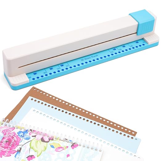 30 Holes Binding Punch, Loose Leaf Paper Punch Machine, Portable Hand Pushed by BAOFALI