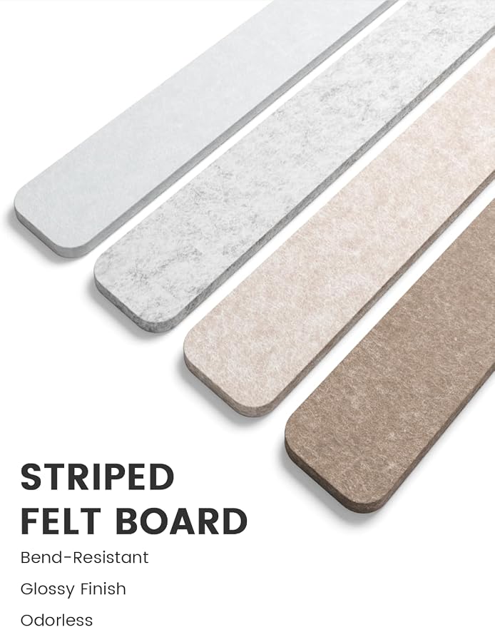 Fluxynara Cork Board Alternative Felt Strip Board 8-Pack 13"x2", Office Pin - Image 3