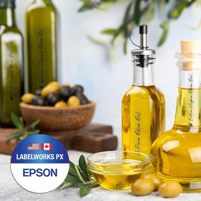 Epson LABELWORKS 224BMCPX Genuine PET (Polyester) Tape Cartridge - Black on Matte Clear Designer Craft Label Maker Tape - 1" (24MM) Wide, 26'-DeskLoop Office