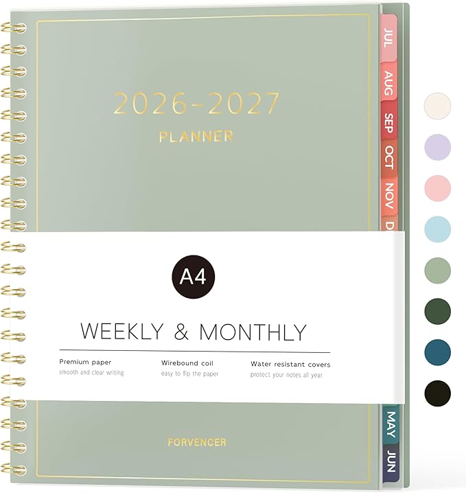 Forvencer Academic Planner 2026-2027, Weekly & Monthly Calendar Planner by Forvencer